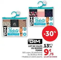 Hyper U Dim - lot de 3 slips ou boxers femme offre