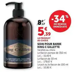 Hyper U Gillette - soin pour barbe king c offre