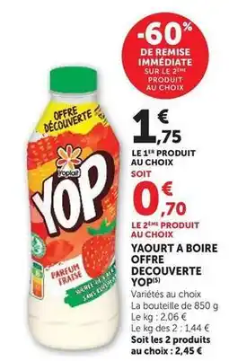 Super U Yop - yaourt a boire offre decouverte offre