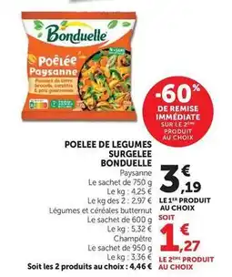 Super U Bonduelle - poelee de legumes surgelee offre