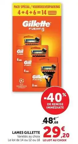 Super U Gillette - lames offre