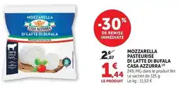 Super U Casa azzurra - mozzarella pasteurise di latte di bufala offre