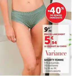 Hyper U Variance - shorty femme offre