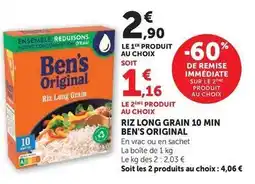 Super U Ben's original - riz long grain 10 min offre