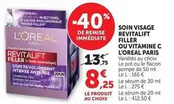 Super U L'oréal - paris soin visage revitalift filler ou vitamin c offre