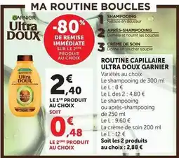 Super U Garnier - routine capillaire ultra doux offre