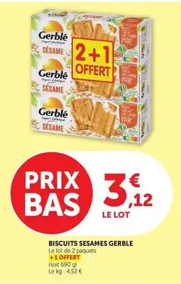 Super U Gerblé - biscuits sesames offre