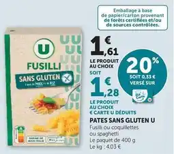 Super U U - pates sans gluten offre