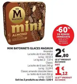Super U Magnum - mini batonnets glaces offre
