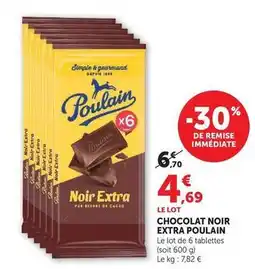 Super U Poulain - chocolat noir extra offre