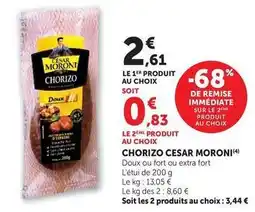 Super U César moroni - chorizo offre
