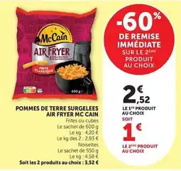 Super U Mccain - pommes de terre surgelees air fryer offre