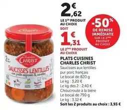 Super U Charles christ - plats cuisines offre