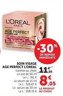 U Express L'oréal - soin visage age perfect offre