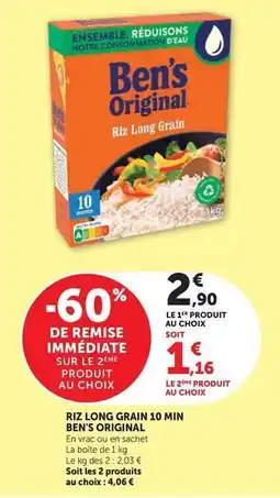 U Express Ben's original - riz long grain 10 min offre