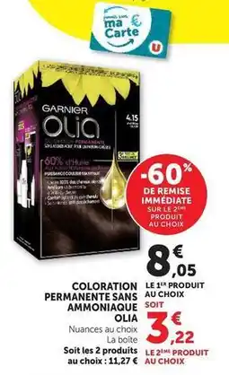 U Express Garnier - coloration permanente sans ammoniaque olia offre