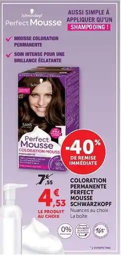 U Express Schwarzkopf - coloration permanente perfect mousse offre