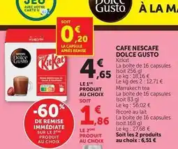 U Express Cafe nescafe offre