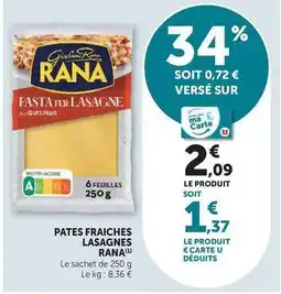 U Express Rana - pates fraiches lasagnes offre