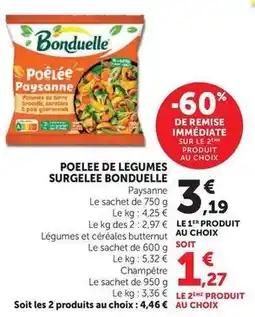 U Express Bonduelle - poelee de legumes surgelee offre