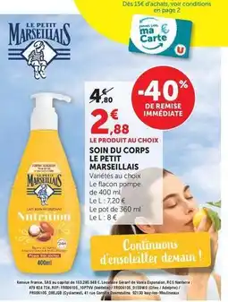 U Express Le petit marseillais - soin du corps offre