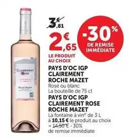 U Express Pays d'oc igp clairement roche mazet offre