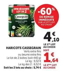 Bi1 Cassegrain - haricots offre