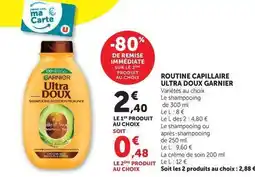 U Express Garnier - routine capillaire ultra doux offre