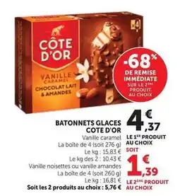 Bi1 Côte d'or - batonnets glaces offre