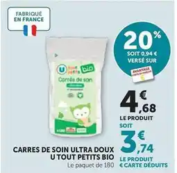 Bi1 U - carres de soin ltra doux tout petits bio offre