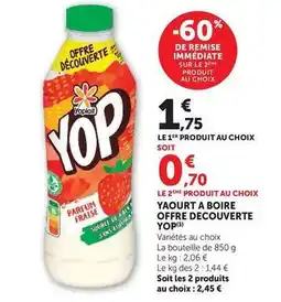 U Express Yop - yaourt a boire offre decouverte offre