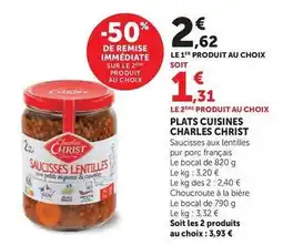 U Express Charles christ - plats cuisines offre