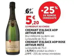 Bi1 Brut - cremant d'alsace aop arthur metz offre