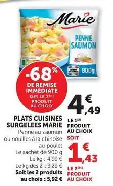 U Express Marie - plats cuisines surgelees offre