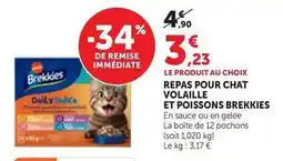 Bi1 Brekkies - repas pour chat volaille et poissons offre