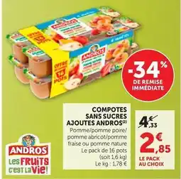 Bi1 Andros - compotes sans sucres ajoutes offre