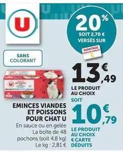 Bi1 U - eminces viandes et poissons pour chat offre