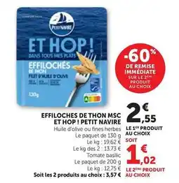 Bi1 Petit navire - effiloches de thon msc et hop! offre