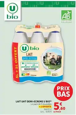 Bi1 U - lait ht demi-ecreme bio offre