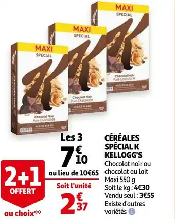 Auchan Kellogg's céréales spécial k offre