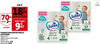 Auchan Lotus baby changes douceur naturelle offre