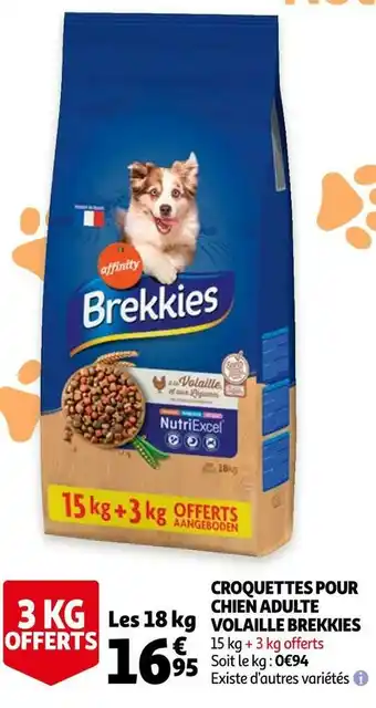 Auchan Brekkies croquettes pour chien adulte volaille offre
