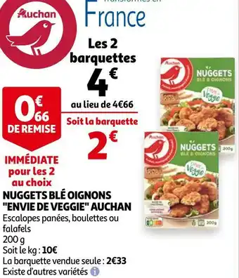 Auchan Auchan nuggets blé oignons "envie de veggie" offre