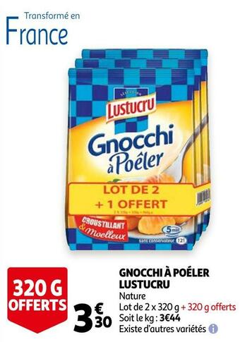Auchan Lustucru gnocchi à poéler offre