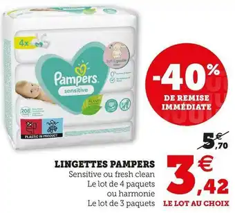 Super U Pampers lingettes offre