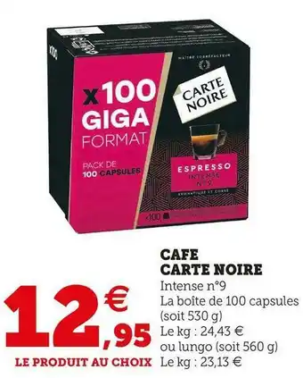 Super U Carte noire cafe offre