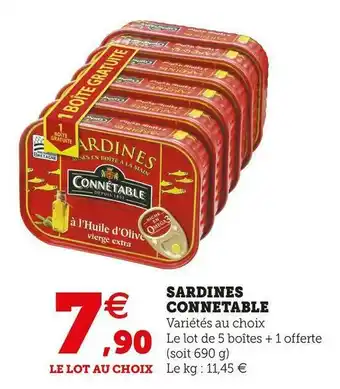 Super U Connetable sardines offre