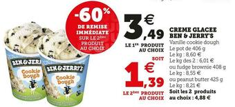 Super U Ben & jerry's creme glacee offre