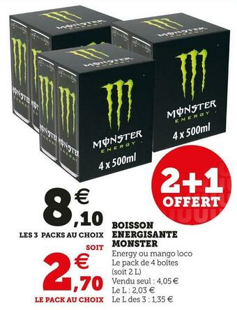 Super U Monster boisson energisante offre