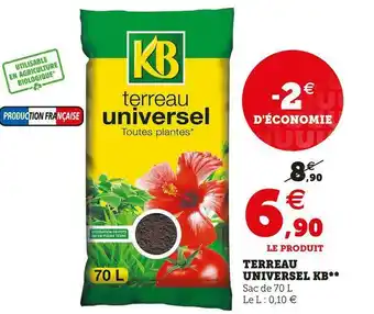 Super U Kb terreau universel offre
